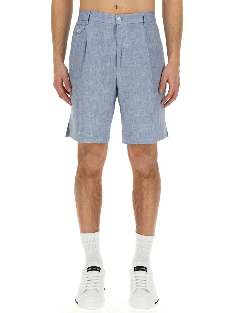 Linen Bermuda Shorts sold by Wanan Luxury