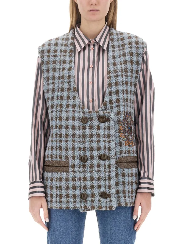 Houndstooth Over Vest sold by Wanan Luxury