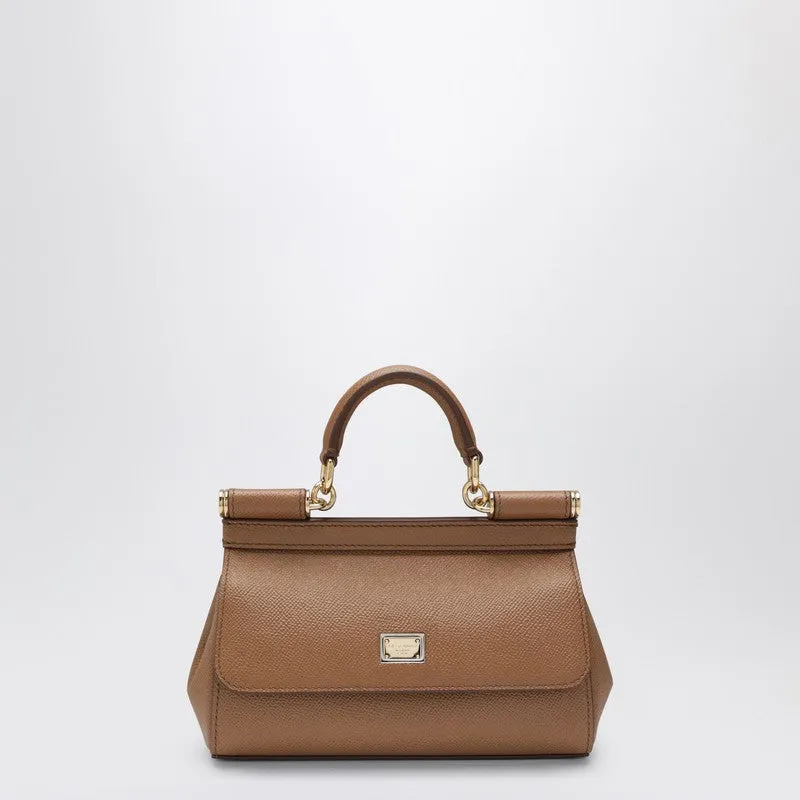 Small Sicily Top-Handle Bag In Caramel Leather sold by Wanan Luxury