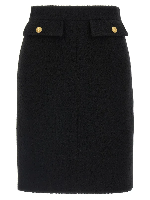 Bouclé Wool Skirt Skirts Black sold by Wanan Luxury