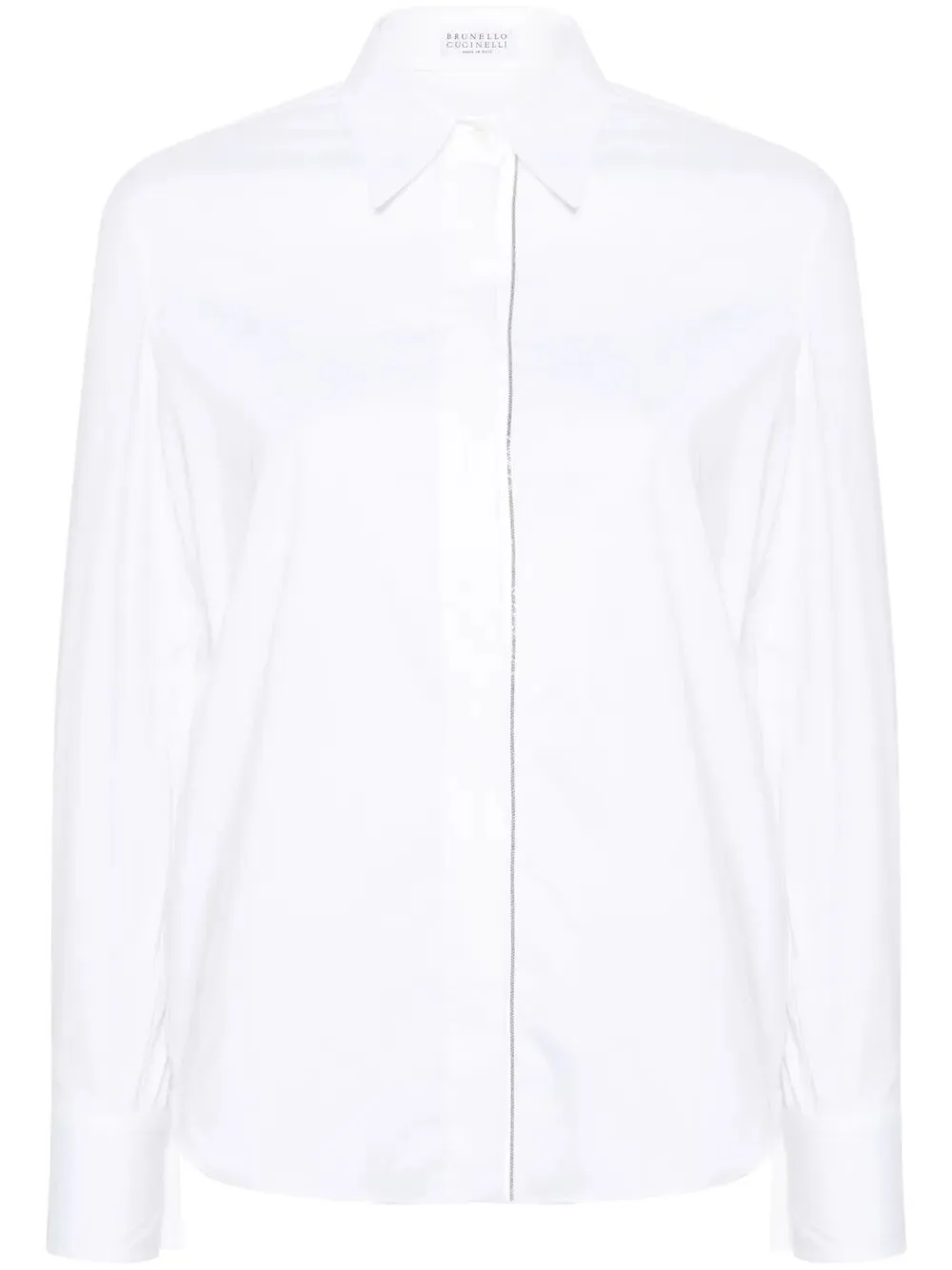 Stretch Cotton Poplin Shirt With Shiny Trim sold by Wanan Luxury