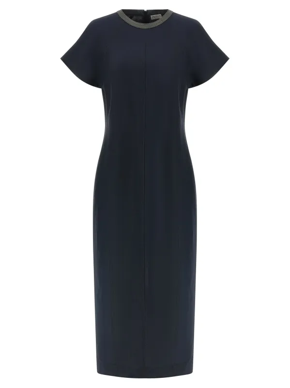 Precious Collar Dresses Blue sold by Wanan Luxury