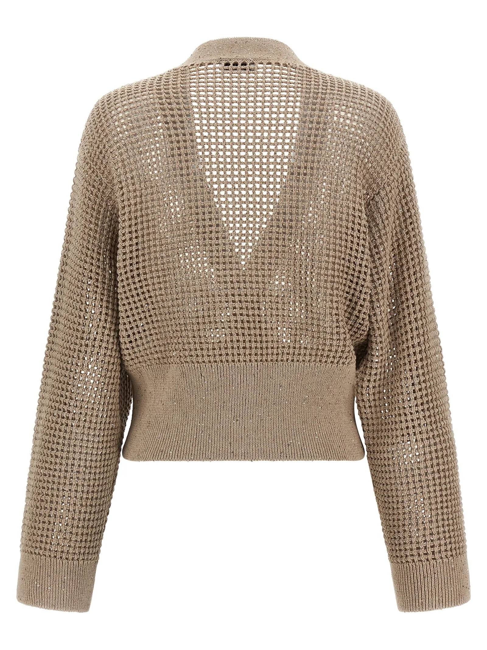 Cadrigan Sequin Mesh Sweaters And Cardigans Beige sold by Wanan Luxury product image thumbnail 2
