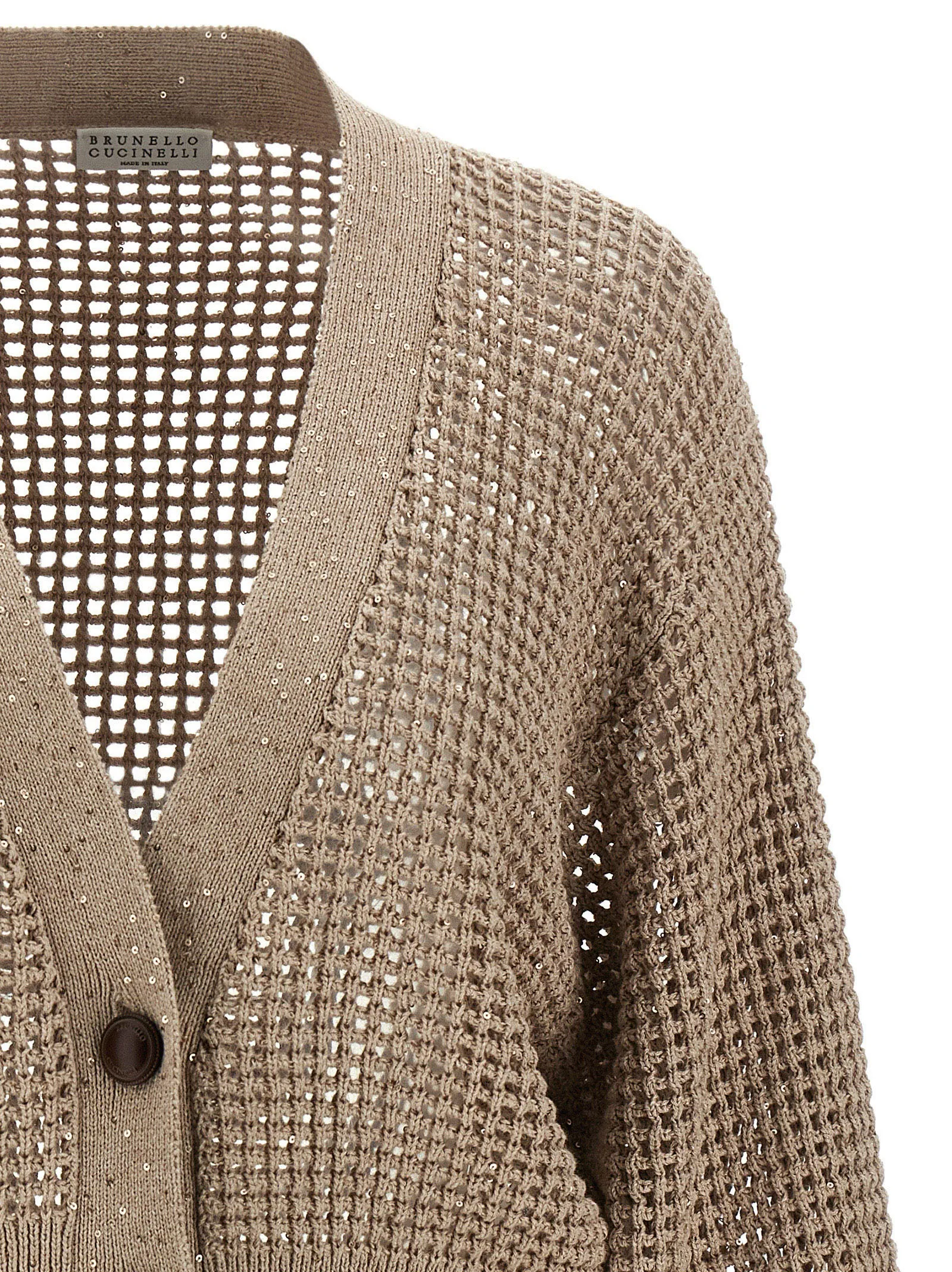 Cadrigan Sequin Mesh Sweaters And Cardigans Beige sold by Wanan Luxury product image thumbnail 3