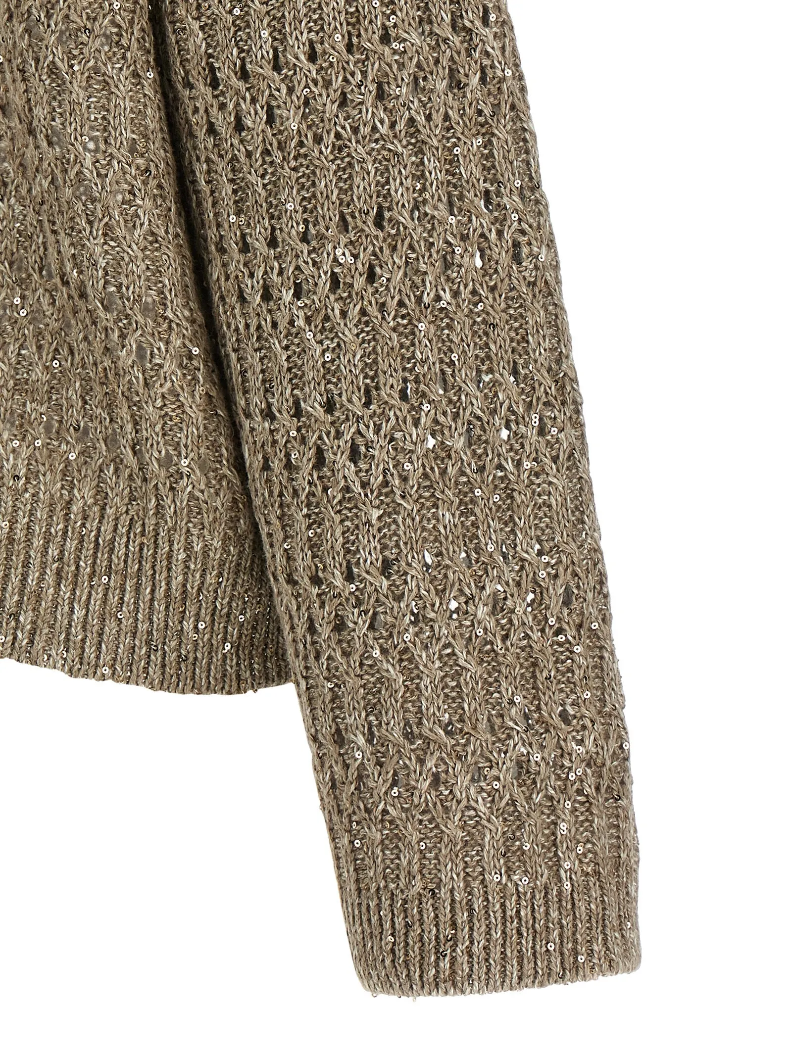 Micro Sequin Sweater Sweaters And Cardigans Beige sold by Wanan Luxury product image thumbnail 4