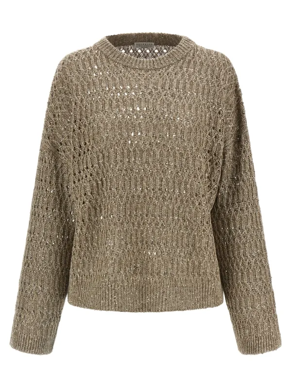 Micro Sequin Sweater Sweaters And Cardigans Beige sold by Wanan Luxury