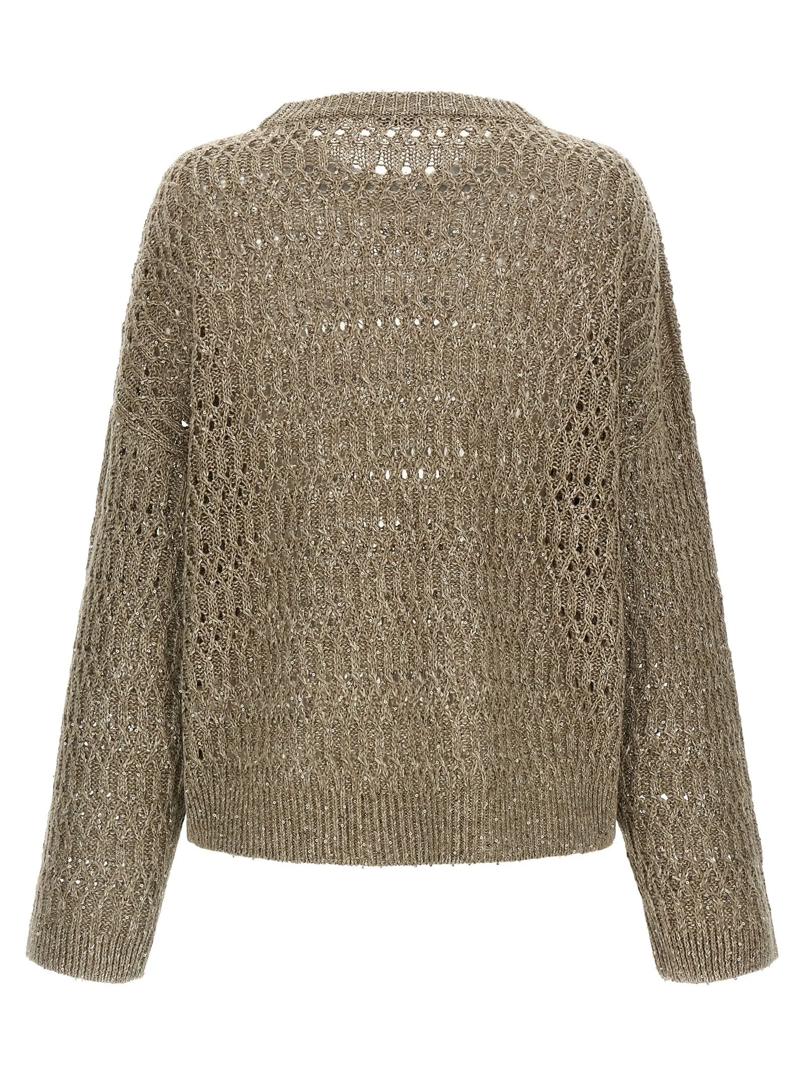 Micro Sequin Sweater Sweaters And Cardigans Beige sold by Wanan Luxury product image thumbnail 2