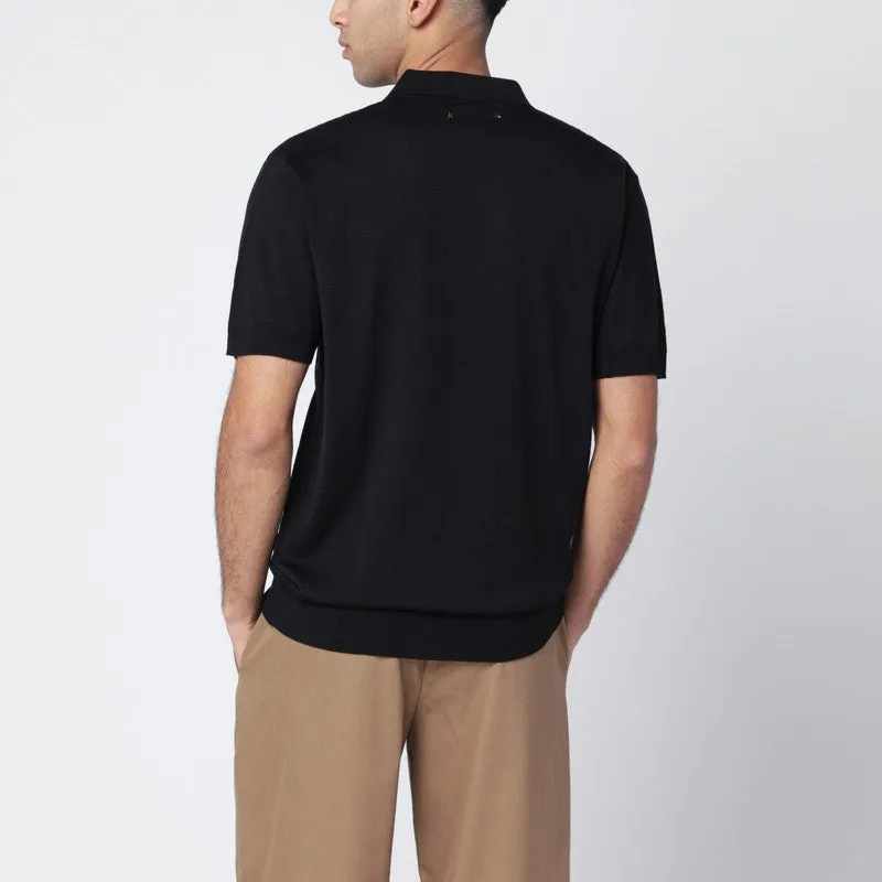 Black Wool Polo Shirt sold by Wanan Luxury product image thumbnail 2