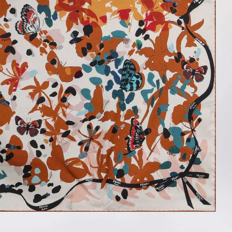 Multicolour Silk Fendi Butterfly Foulard sold by Wanan Luxury product image thumbnail 2