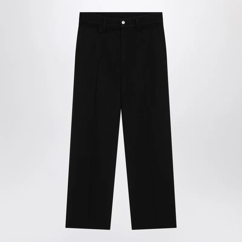 Black Wool-Blend Trousers sold by Wanan Luxury