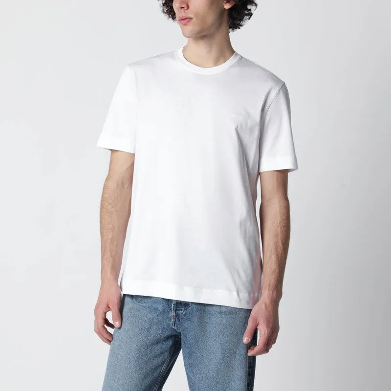 White T-Shirt With Embroidered Logo made by Ermenegildo Zegna