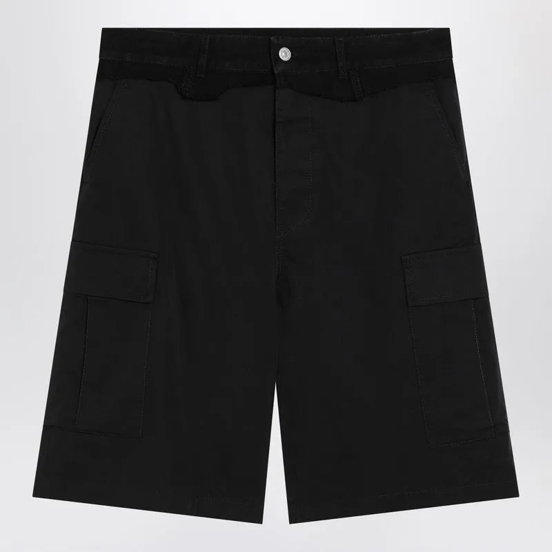 Black Wool-Blend Cargo Bermuda Shorts sold by Wanan Luxury
