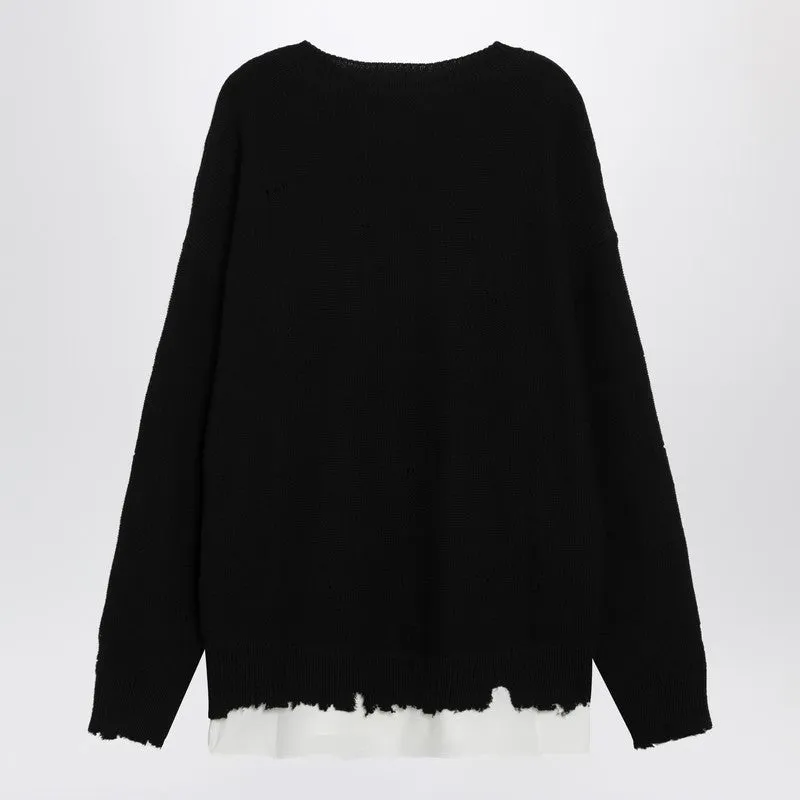Black Sweater With Distressed Hem sold by Wanan Luxury product image thumbnail 2