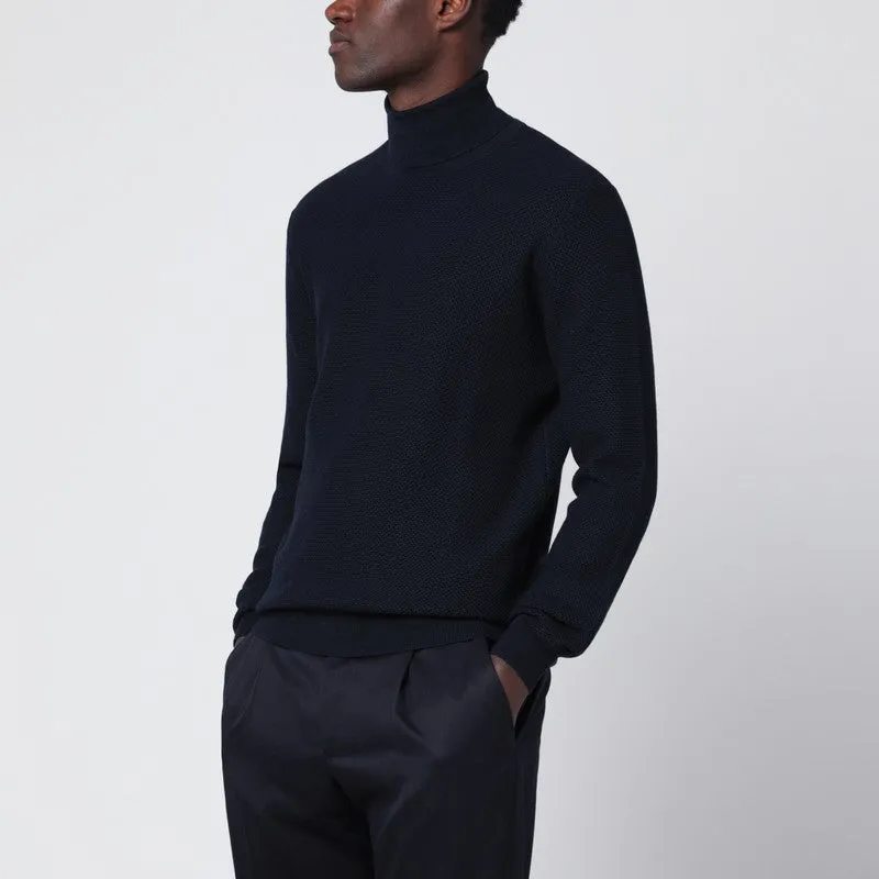 Blue Wool Turtleneck Sweater sold by Wanan Luxury