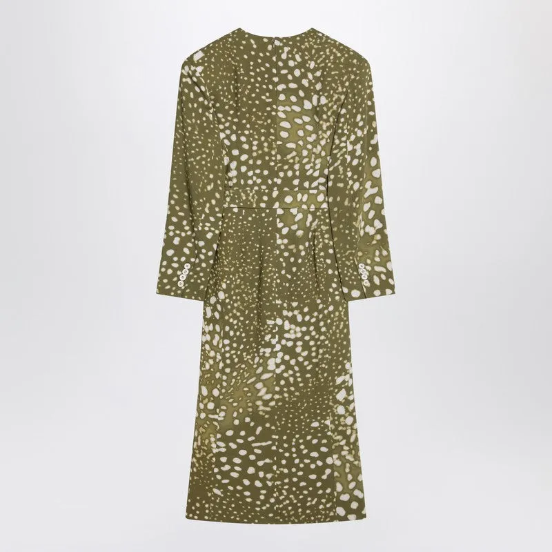 Dress With Belt And Khaki Green Print sold by Wanan Luxury product image thumbnail 2