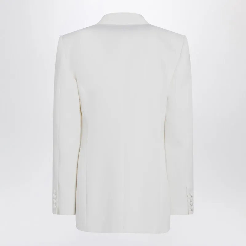 Milk-Colored Double-Breasted Jacket In Wool sold by Wanan Luxury product image thumbnail 2