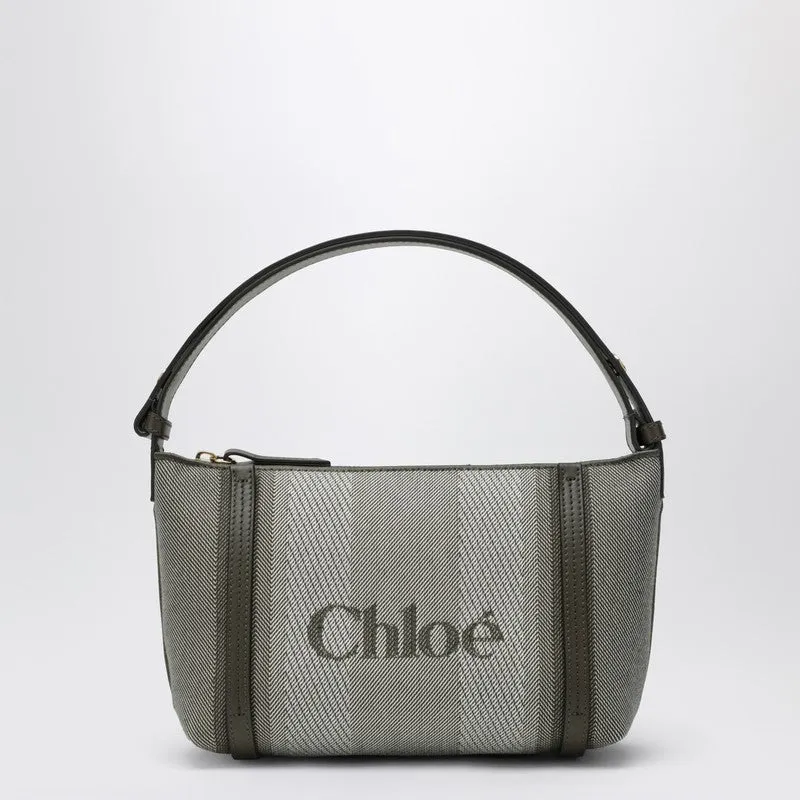 Dark Green Striped Chloé Carry Tote Bag In Canvas sold by Wanan Luxury