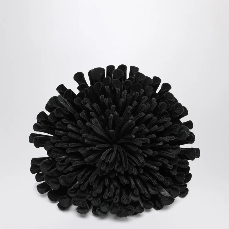 Black Leather Flower Choker sold by Wanan Luxury