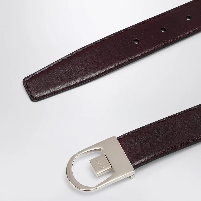 Reversible Belt In Black/Burgundy Leather sold by Wanan Luxury product image thumbnail 2