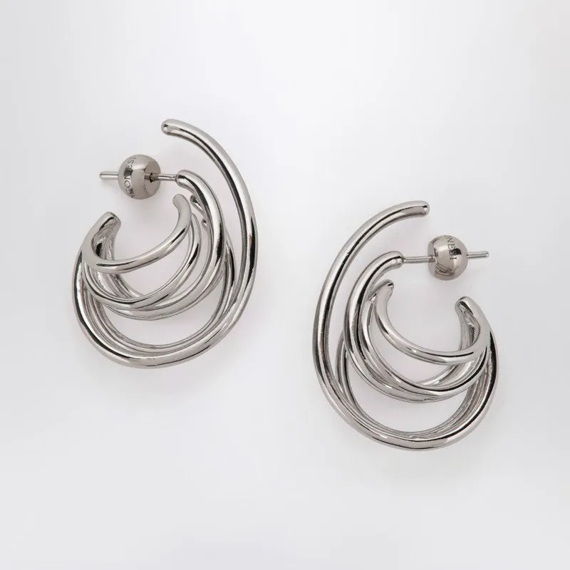 Circular Earrings In Silver Tone made by Panconesi