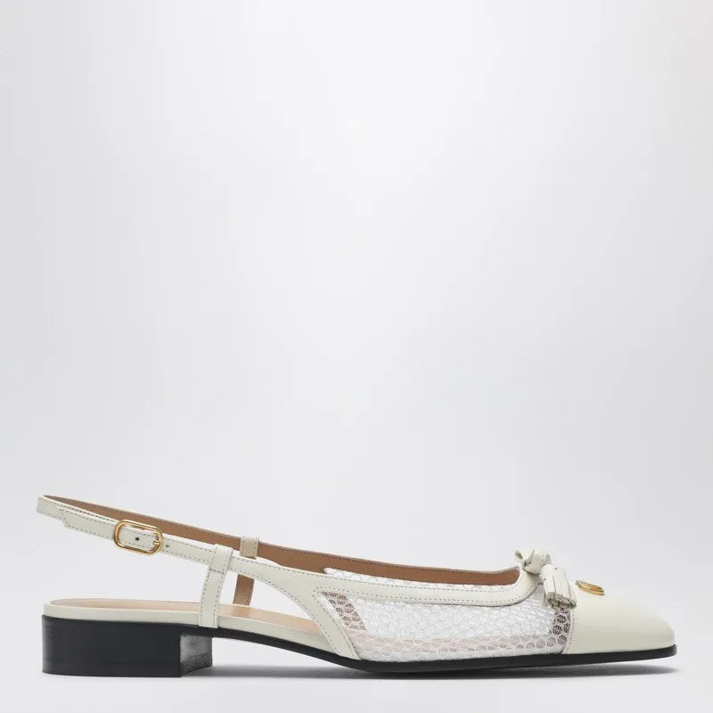 Valet Du Roi Slingback Ballerina Ivory sold by Wanan Luxury