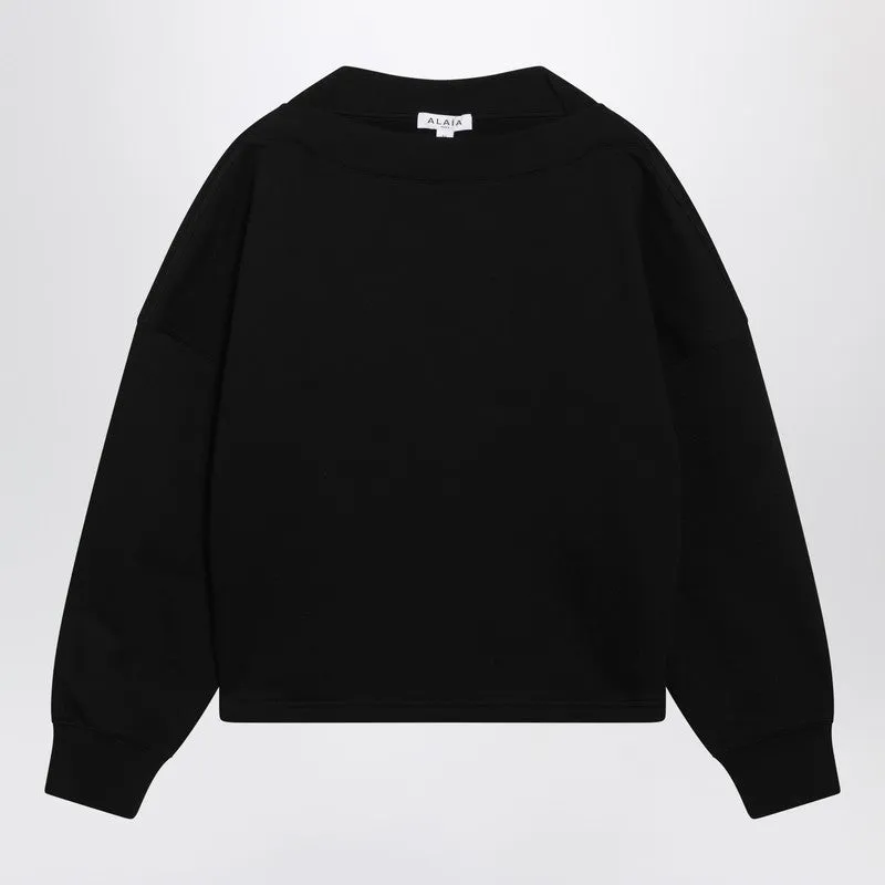 Black Cotton Sweatshirt sold by Wanan Luxury
