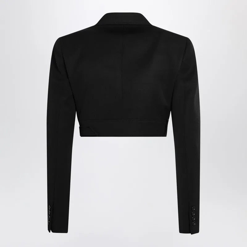Black Cropped Spencer Jacket sold by Wanan Luxury product image thumbnail 2