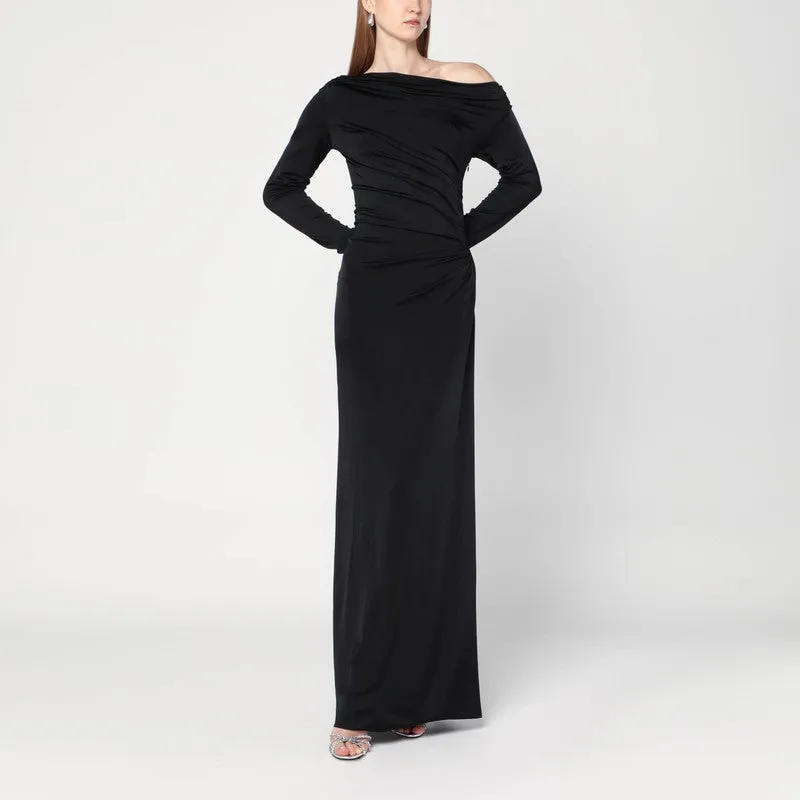 Long Black Dress In Viscose Jersey sold by Wanan Luxury