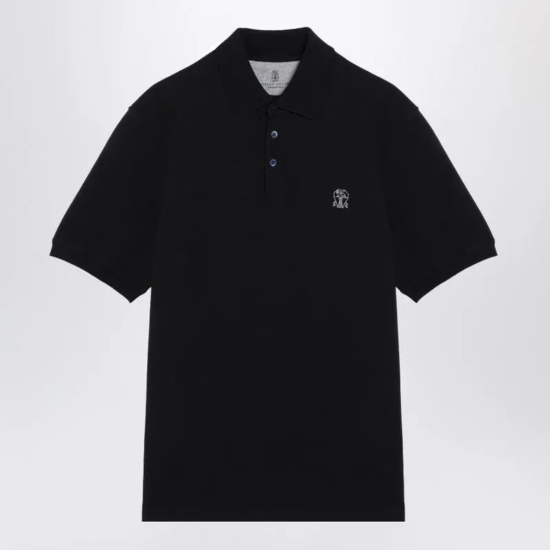 Navy Blue Cotton Polo Shirt sold by Wanan Luxury