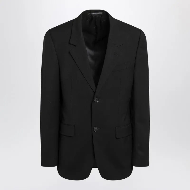 Black Single-Breasted Wool Jacket sold by Wanan Luxury