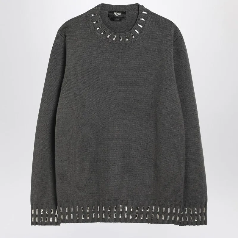 Grey Wool And Cashmere Jumper sold by Wanan Luxury