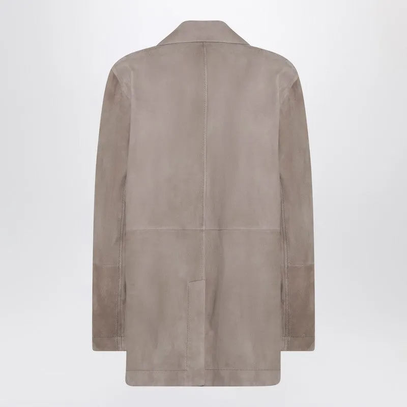 Light Brown Suede Single-Breasted Blazer sold by Wanan Luxury product image thumbnail 2