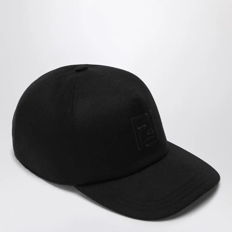 Black Wool And Cashmere Baseball Cap made by Fendi