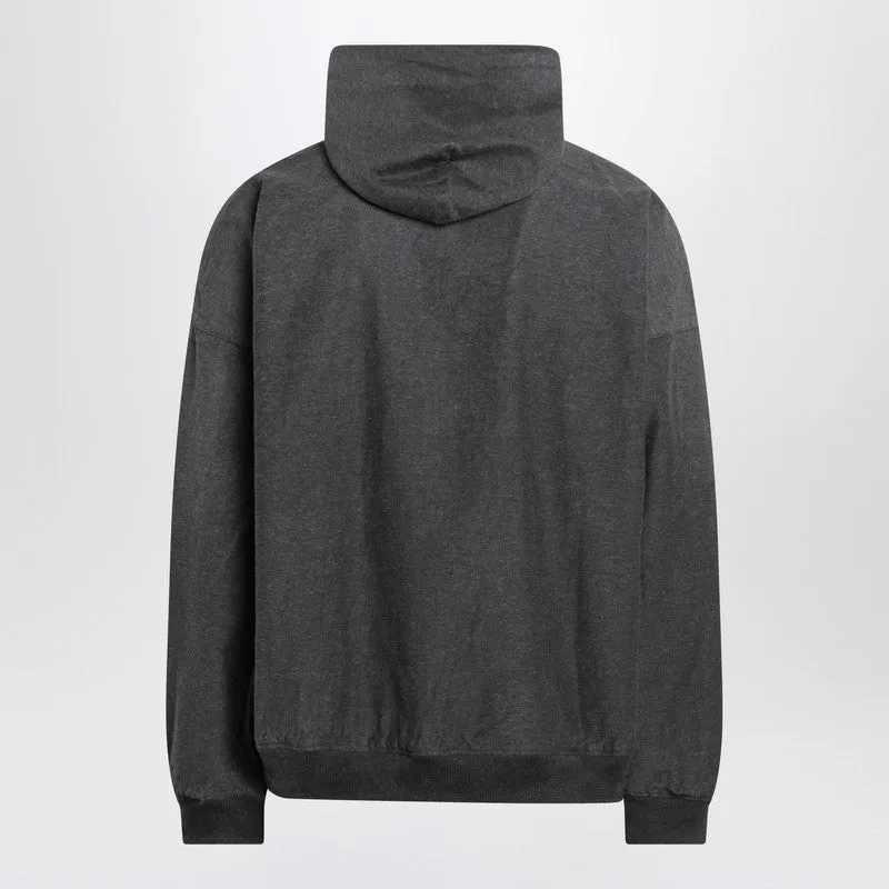 Trompe L'oeil Anthracite Mélange Cotton Sweatshirt sold by Wanan Luxury product image thumbnail 2