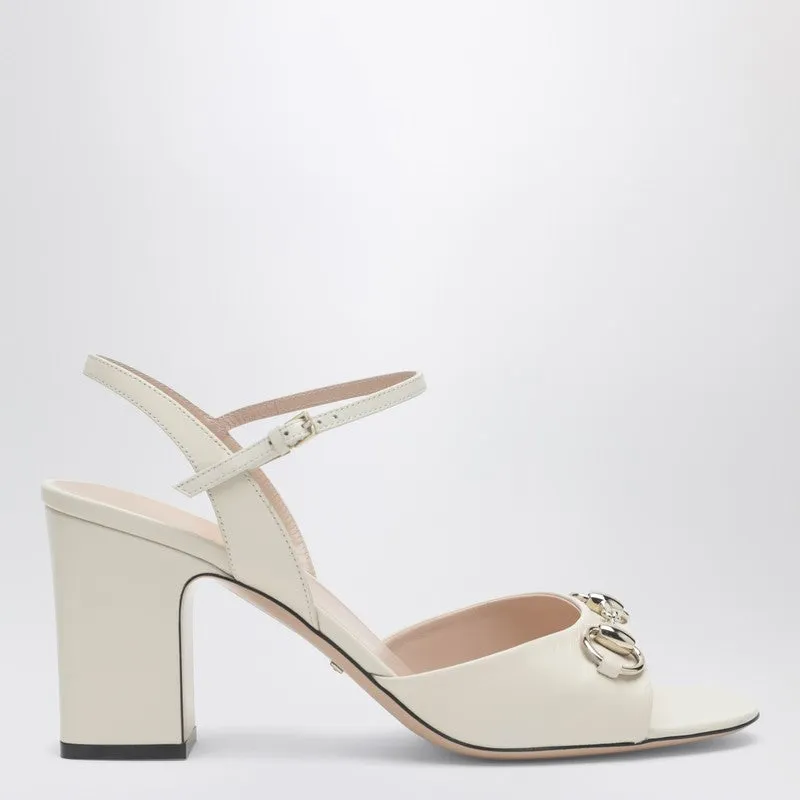 White Leather Sandal With Horsebit sold by Wanan Luxury