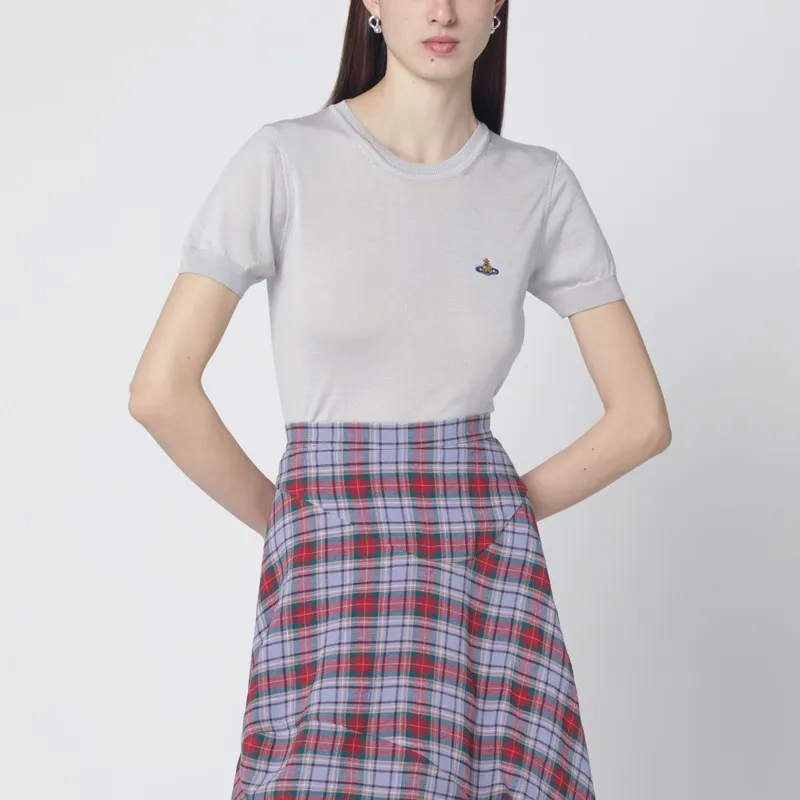 Light Grey Bea Wool And Silk Top sold by Wanan Luxury