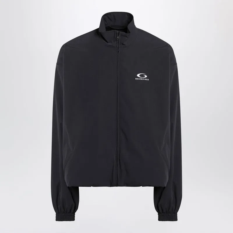 Black Washed Loop Sports Icon Zip Jacket made by Balenciaga