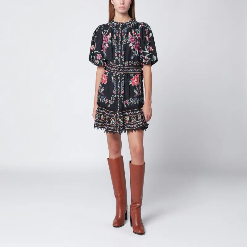 Black Belle Garden Mini Dress With Belt sold by Wanan Luxury