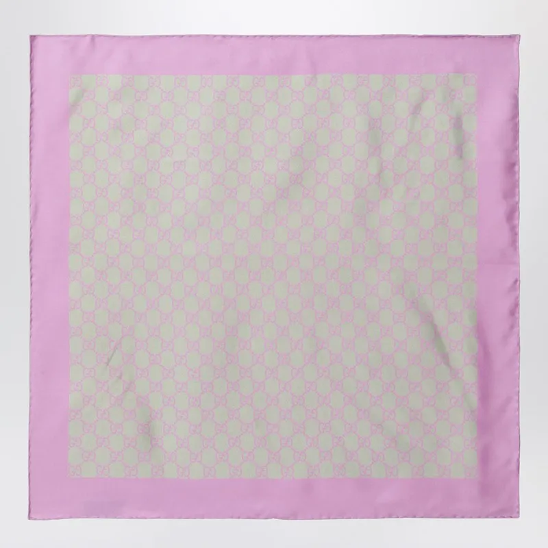 Aqua Green And Pink Silk Twill Scarf sold by Wanan Luxury product image thumbnail 2