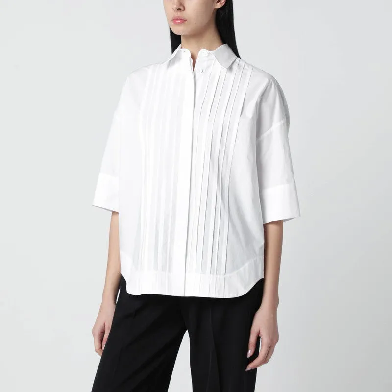 White Cotton Shirt With Pleated Detail made by P.A.R.O.S.H.