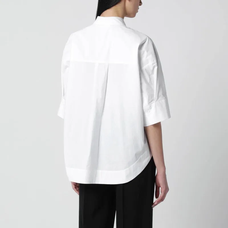 White Cotton Shirt With Pleated Detail sold by Wanan Luxury product image thumbnail 2