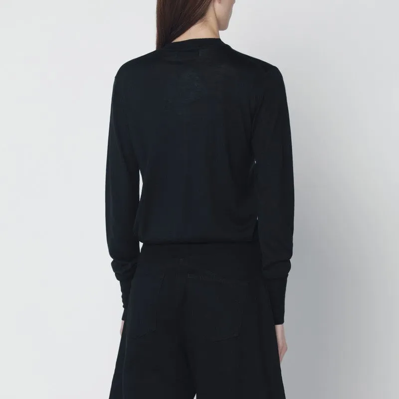 Black Wool And Silk Cardigan sold by Wanan Luxury product image thumbnail 2