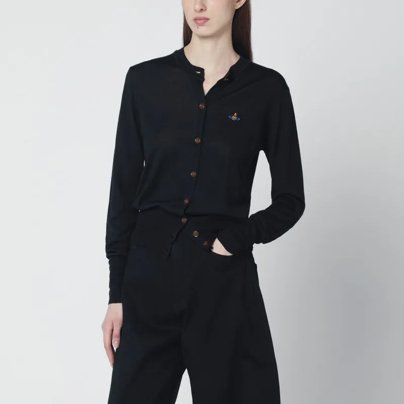 Black Wool And Silk Cardigan sold by Wanan Luxury