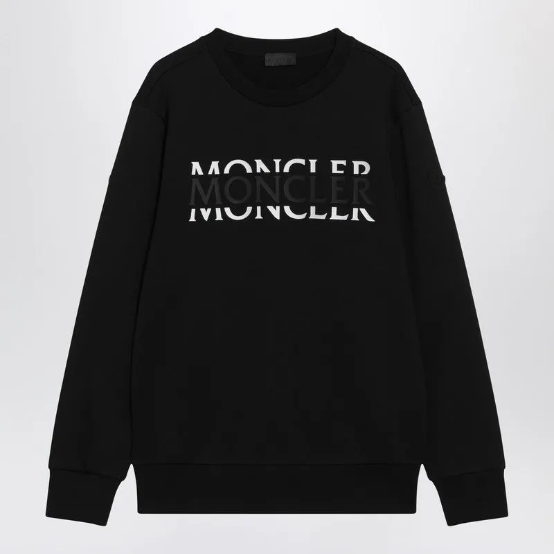 Black Crew-Neck Sweatshirt With Logo made by Moncler