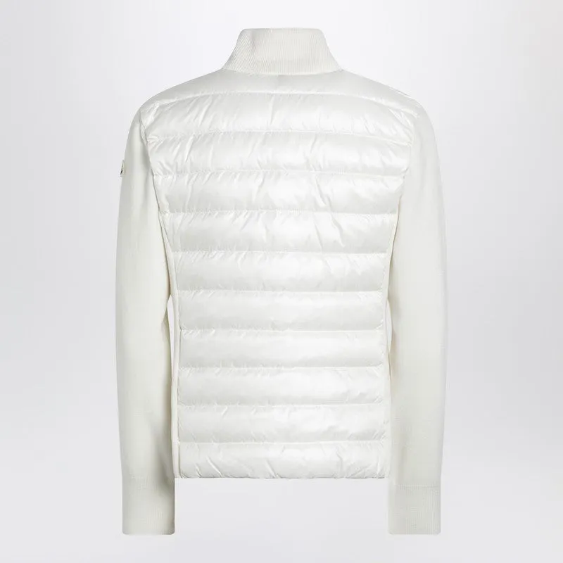 White Padded Wool Zip Cardigan sold by Wanan Luxury product image thumbnail 2