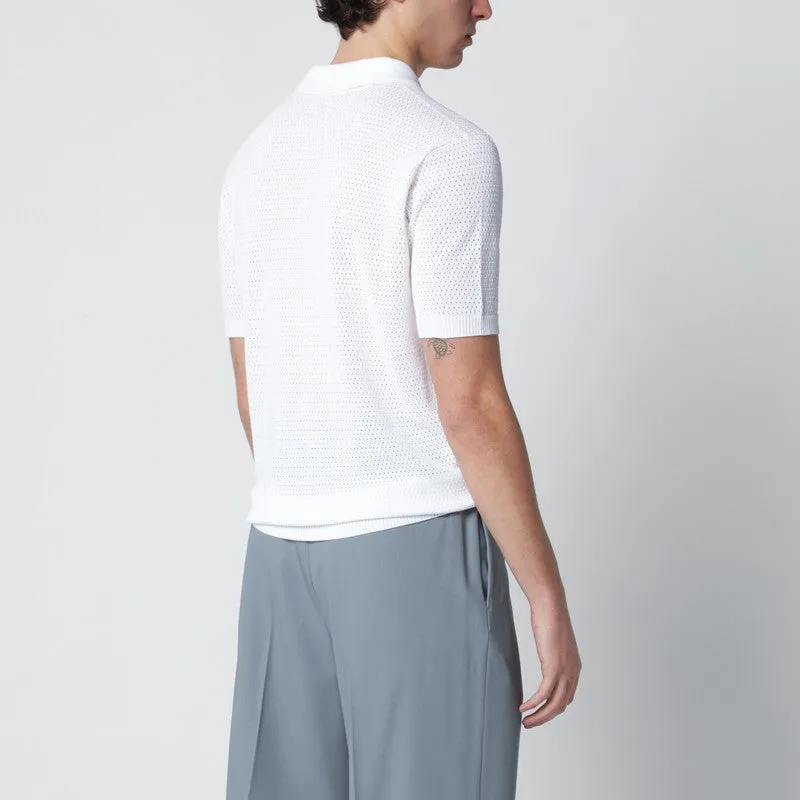 White Openwork Cotton Polo sold by Wanan Luxury product image thumbnail 2