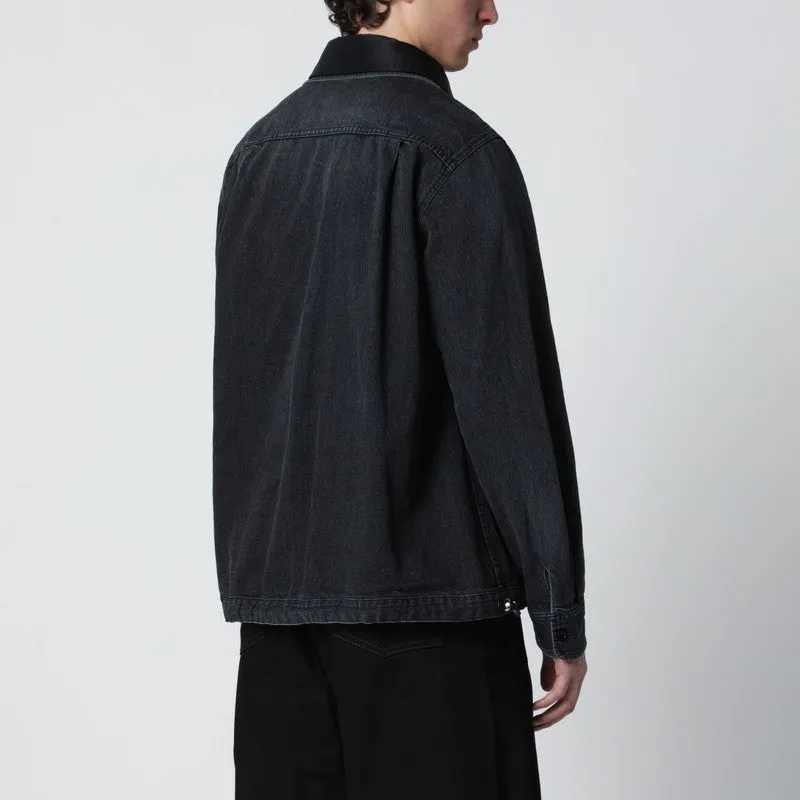Black Denim Jacket With Nylon Inserts sold by Wanan Luxury product image thumbnail 2