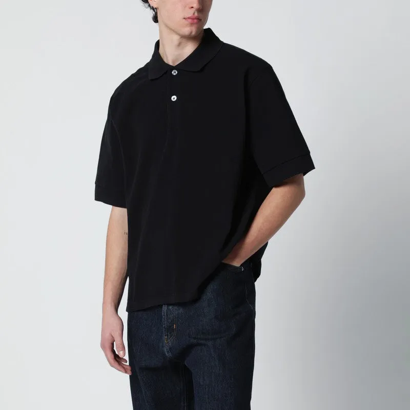 Balaton Polo Black In Cotton Piqué made by Studio Nicholson