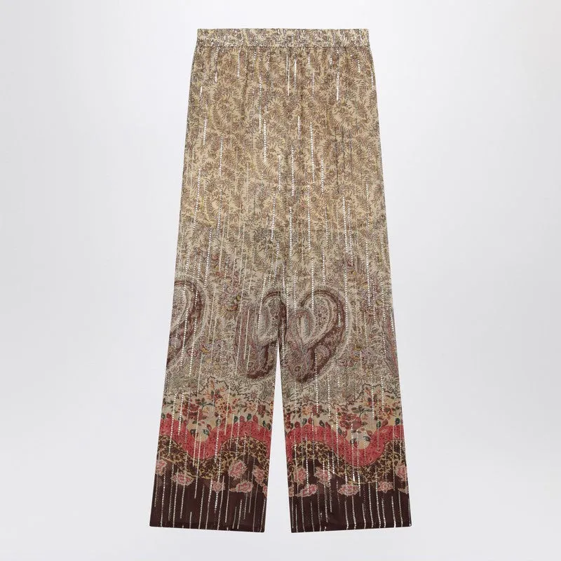 Paisley-Print Georgette Trousers made by Valentino