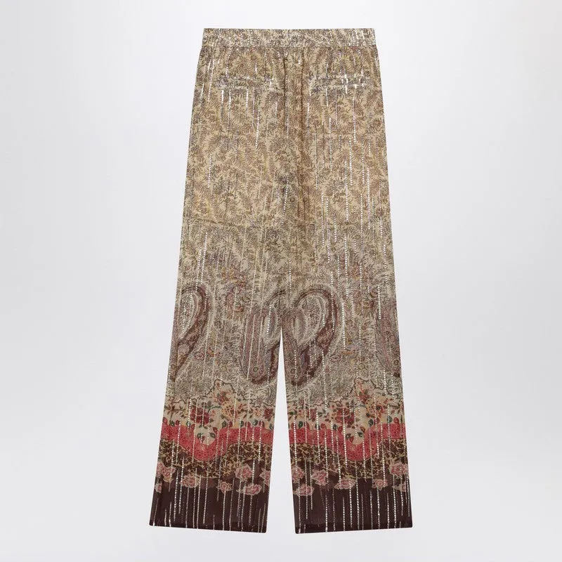 Paisley-Print Georgette Trousers sold by Wanan Luxury product image thumbnail 2